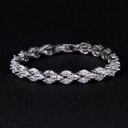 Dazzling High Quality Zircon White Yellow Gold Color Bracelet - Lowest Online Prices by Jewellery Supermarket - The Jewellery Supermarket