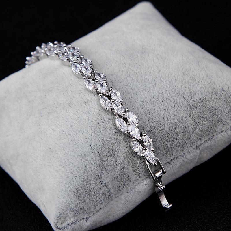 Dazzling High Quality Zircon White Yellow Gold Color Bracelet - Lowest Online Prices by Jewellery Supermarket - The Jewellery Supermarket