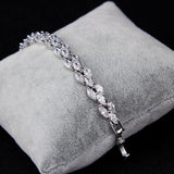 Dazzling High Quality Zircon White Yellow Gold Color Bracelet - Lowest Online Prices by Jewellery Supermarket - The Jewellery Supermarket