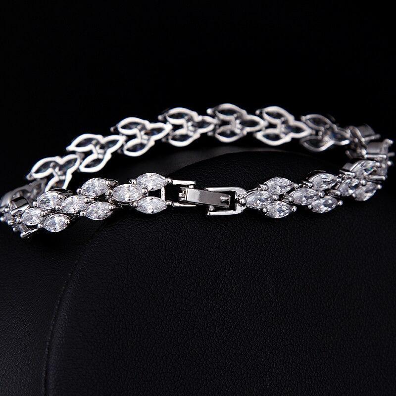 Dazzling High Quality Zircon White Yellow Gold Color Bracelet - Lowest Online Prices by Jewellery Supermarket - The Jewellery Supermarket