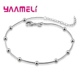 Delicate S925 Sterling Silver Cute Round Beads Bracelet Anklet - Best Online Prices by Jewellery Supermarket - The Jewellery Supermarket
