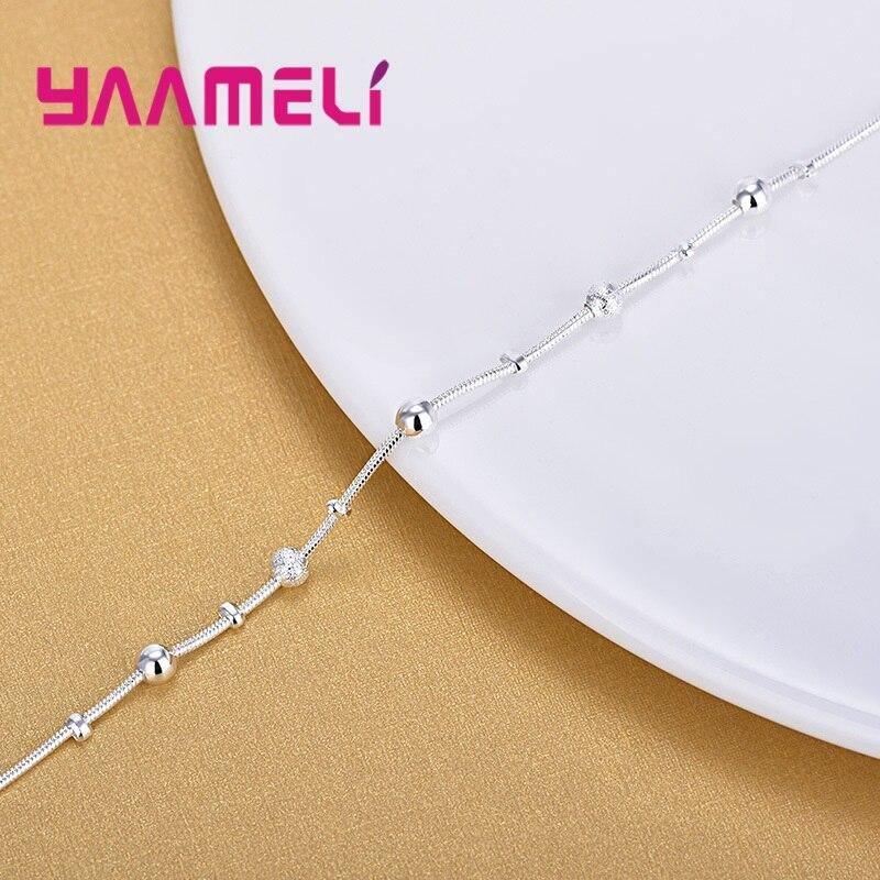 Delicate S925 Sterling Silver Cute Round Beads Bracelet Anklet - Best Online Prices by Jewellery Supermarket - The Jewellery Supermarket