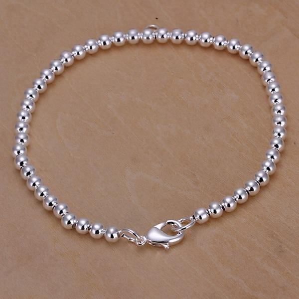 Delicate Silver Plated Charm 4MM Beads Bracelet- Best Online Prices by Jewellery Supermarket - The Jewellery Supermarket