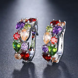 Delightful CZ Zircon 12 Colours Earrings - Best Online Prices by Jewellery Supermarket - The Jewellery Supermarket
