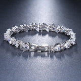 Delightful Heart Shaped AAA Cubic Zircon Bangle Bracelet- Best Online Prices by Jewellery Supermarket - The Jewellery Supermarket