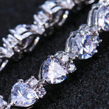 Delightful Heart Shaped AAA Cubic Zircon Bangle Bracelet- Best Online Prices by Jewellery Supermarket - The Jewellery Supermarket