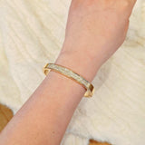 Elegant Classic Crystal Cuff Gold Color Bangles Bracelets For Women - The Jewellery Supermarket
