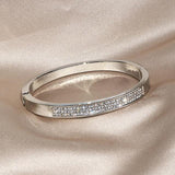 Elegant Classic Crystal Cuff Gold Color Bangles Bracelets For Women - The Jewellery Supermarket