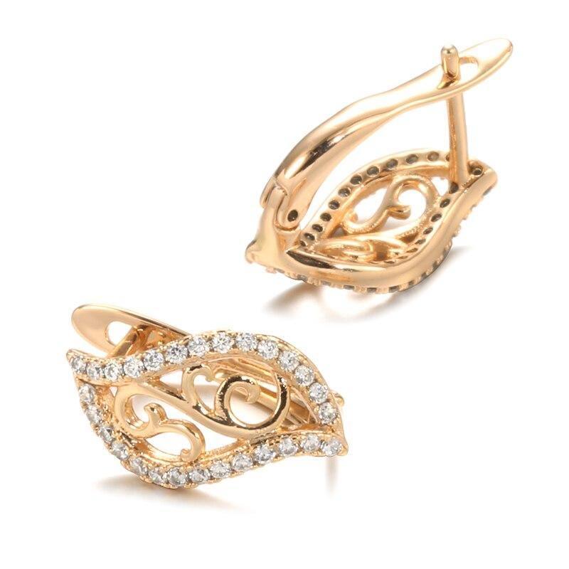 Ethnic Rose Gold Hollow Flower AAA+ Cubic Zirconia Diamonds Jewellery Set - The Jewellery Supermarket