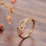 Ethnic Rose Gold Hollow Flower AAA+ Cubic Zirconia Diamonds Jewellery Set - The Jewellery Supermarket