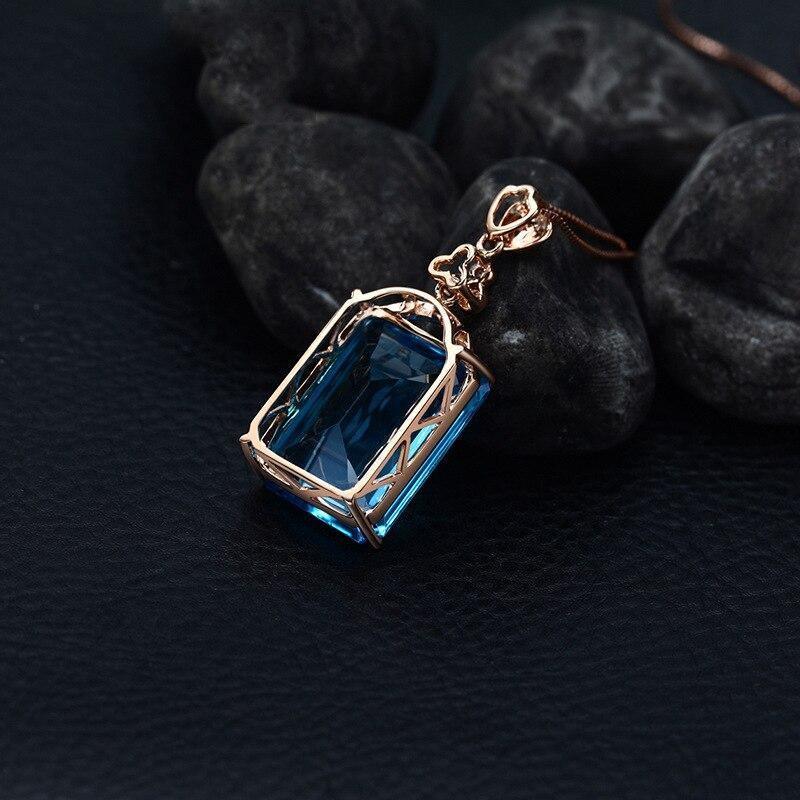 Excellent Blue Topaz Silver Pendant Necklace - The Jewellery Supermarket