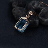 Excellent Blue Topaz Silver Pendant Necklace - The Jewellery Supermarket