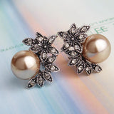 Exquisite Charming Fashion Imitation Pearl Earrings Inlaid Rhinestones - The Jewellery Supermarket