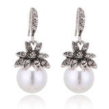 Exquisite Charming Fashion Imitation Pearl Earrings Inlaid Rhinestones - The Jewellery Supermarket