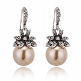 Exquisite Charming Fashion Imitation Pearl Earrings Inlaid Rhinestones - The Jewellery Supermarket