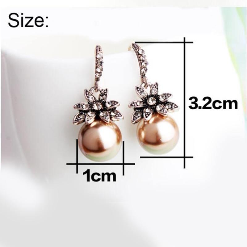 Exquisite Charming Fashion Imitation Pearl Earrings Inlaid Rhinestones - The Jewellery Supermarket