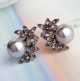 Exquisite Charming Fashion Imitation Pearl Earrings Inlaid Rhinestones - The Jewellery Supermarket