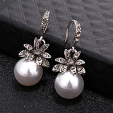 Exquisite Charming Fashion Imitation Pearl Earrings Inlaid Rhinestones - The Jewellery Supermarket
