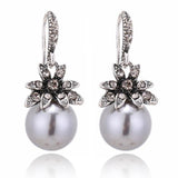 Exquisite Charming Fashion Imitation Pearl Earrings Inlaid Rhinestones - The Jewellery Supermarket