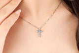 Exquisite Silver Colour AAA Cubic Zirconia Diamonds Cross Pendant - The Jewellery Supermarket