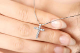 Exquisite Silver Colour AAA Cubic Zirconia Diamonds Cross Pendant - The Jewellery Supermarket