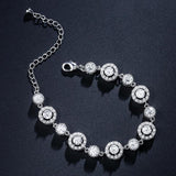 Fascinating New Luxury Round AAA+ CZ Diamonds Silver Bracelet Bangle - The Jewellery Supermarket