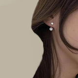 Fashion AAA+ Cubic Zirconia Diamonds Front And Back Stud Earrings - The Jewellery Supermarket