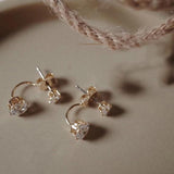 Fashion AAA+ Cubic Zirconia Diamonds Front And Back Stud Earrings - The Jewellery Supermarket