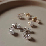 Fashion AAA+ Cubic Zirconia Diamonds Front And Back Stud Earrings - The Jewellery Supermarket