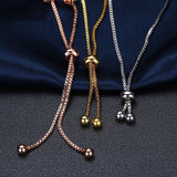 Fashion Charm Round High Quality AAA+ Cubic Zirconia Diamonds Classic Chain Adjustable Bracelet - The Jewellery Supermarket