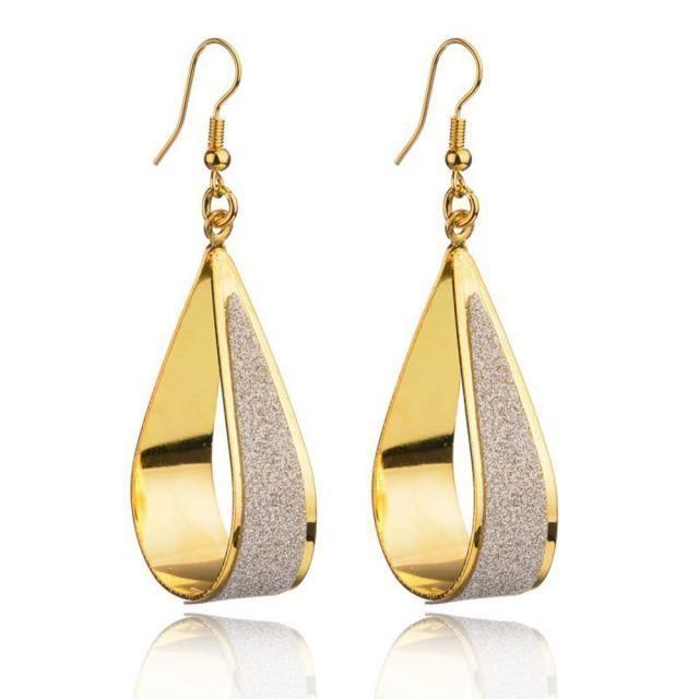 Fashion Geometric Design Gold Silver Black Spiral Twist Hanging Long Earrings - The Jewellery Supermarket