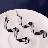 Fashion Geometric Design Gold Silver Black Spiral Twist Hanging Long Earrings - The Jewellery Supermarket