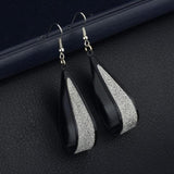 Fashion Geometric Design Gold Silver Black Spiral Twist Hanging Long Earrings - The Jewellery Supermarket