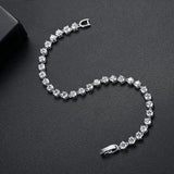 Fashion Silver AAA+ Cubic Zirconia Diamonds Circle Round Tennis Bracelet Bangle - The Jewellery Supermarket