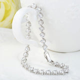 Fashion Silver AAA+ Cubic Zirconia Diamonds Circle Round Tennis Bracelet Bangle - The Jewellery Supermarket
