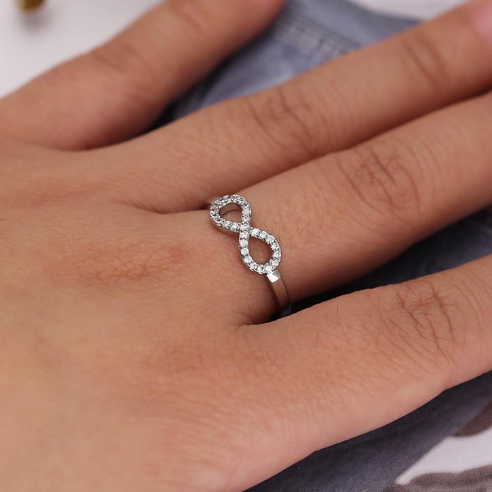 Fashion Simple Lucky Upside-Down Letter Eight Shaped Trendy Infinity Ring - The Jewellery Supermarket