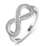 Fashion Simple Lucky Upside-Down Letter Eight Shaped Trendy Infinity Ring