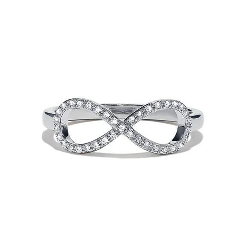 Fashion Simple Lucky Upside-Down Letter Eight Shaped Trendy Infinity Ring - The Jewellery Supermarket