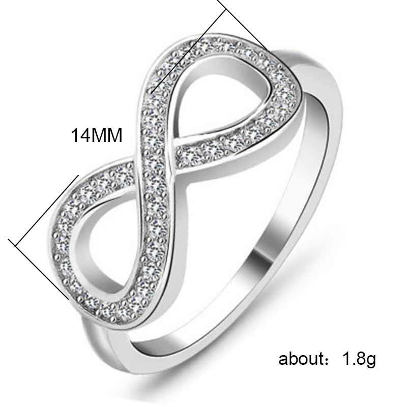 Fashion Simple Lucky Upside-Down Letter Eight Shaped Trendy Infinity Ring - The Jewellery Supermarket