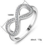 Fashion Simple Lucky Upside-Down Letter Eight Shaped Trendy Infinity Ring - The Jewellery Supermarket