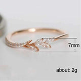 Fashion White High Quality AAA+ Cubic Zirconia Diamonds Cute Leaf Promise Ring - The Jewellery Supermarket