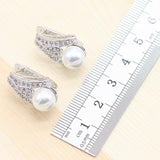 For your Special Occasions - White Freshwater Pearl Silver Color Jewelry Set - The Jewellery Supermarket