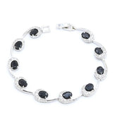 Geometric Black Pearl AAA+ Zircon Silver Color Jewelry Set - The Jewellery Supermarket
