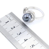 Geometric Black Pearl AAA+ Zircon Silver Color Jewelry Set - The Jewellery Supermarket