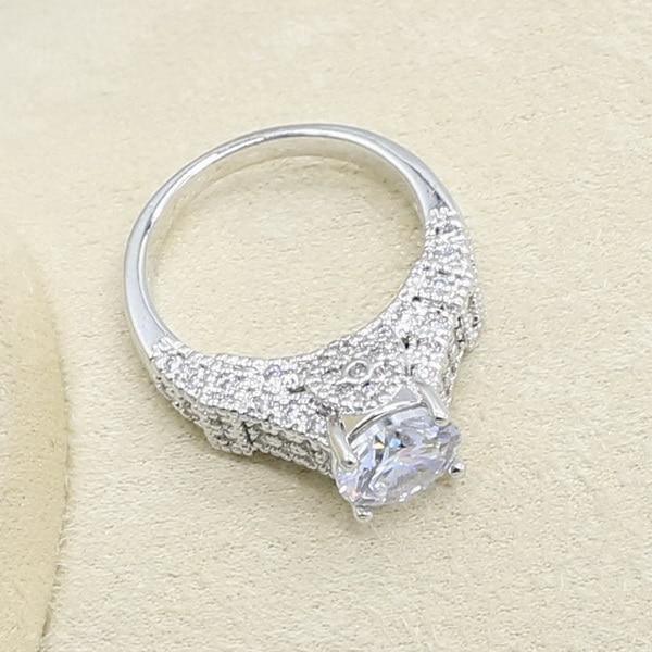 Geometric White Zircon Silver Color Jewelry Set for Women - The Jewellery Supermarket