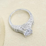 Geometric White Zircon Silver Color Jewelry Set for Women - The Jewellery Supermarket