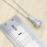 Geometric White Zircon Silver Color Jewelry Set for Women - The Jewellery Supermarket