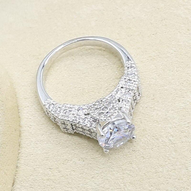 Geometric White Zircon Silver Color Jewelry Set for Women - The Jewellery Supermarket