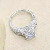 Geometric White Zircon Silver Color Jewelry Set for Women - The Jewellery Supermarket