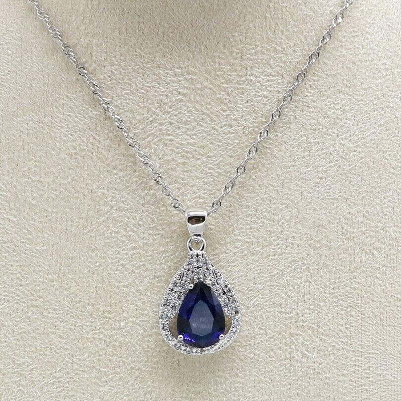 Gift for Special Occasions - Royal Blue Silver Color Jewellery Set - The Jewellery Supermarket